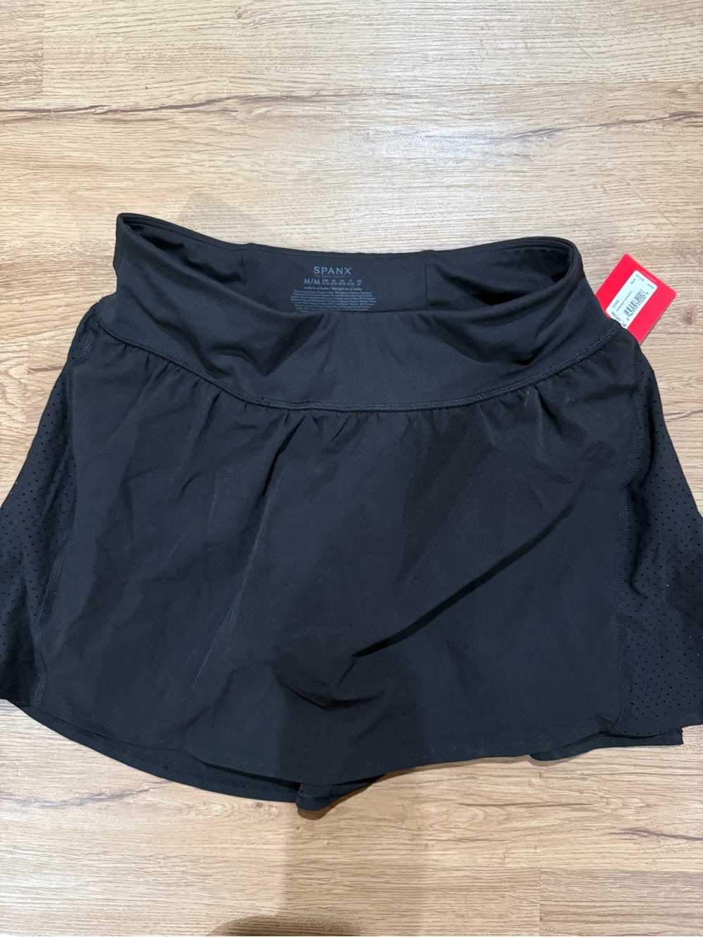 SPANX Black Athletic Skort with Mesh Panels